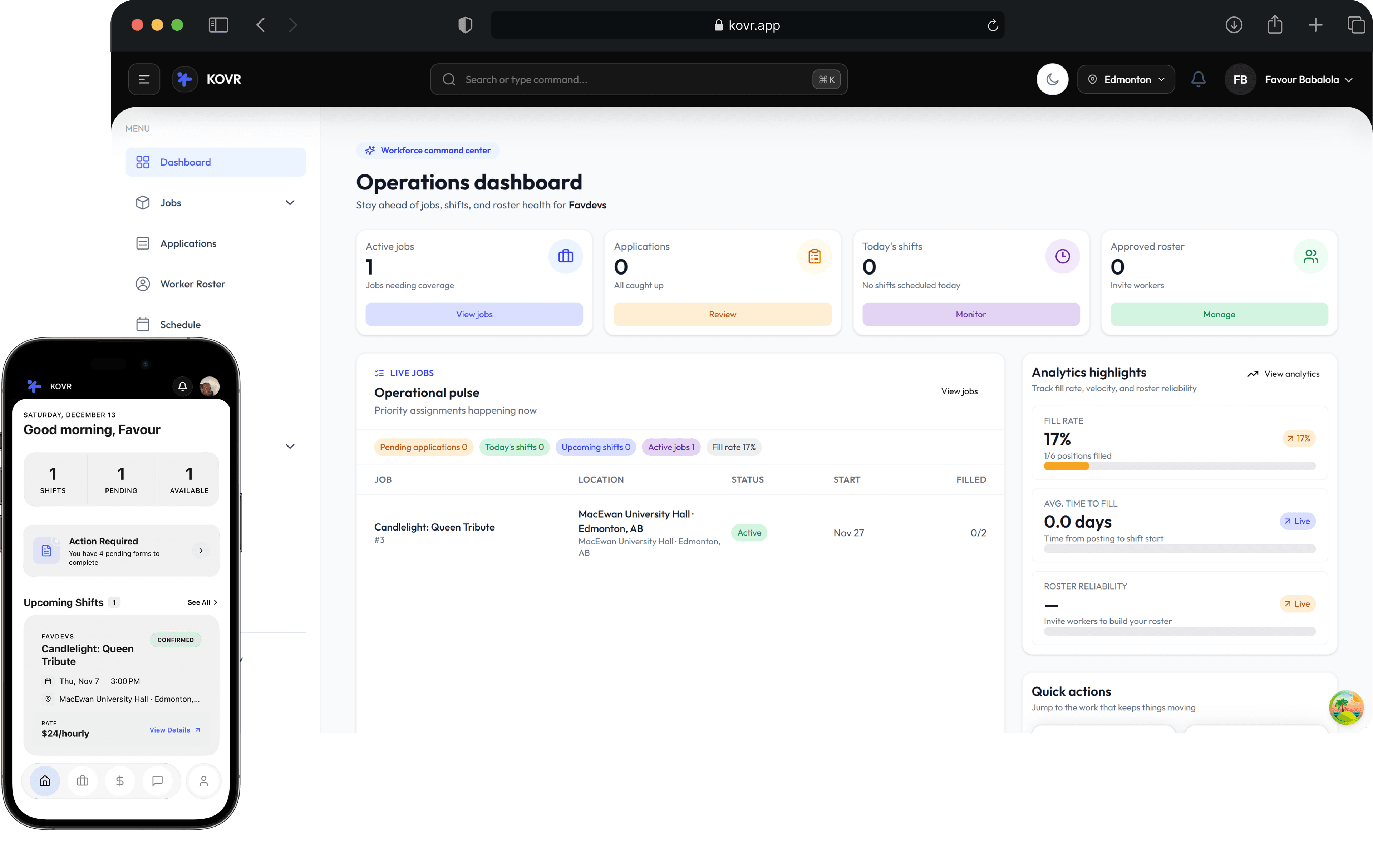 KOVR Platform - Gig Work Marketplace