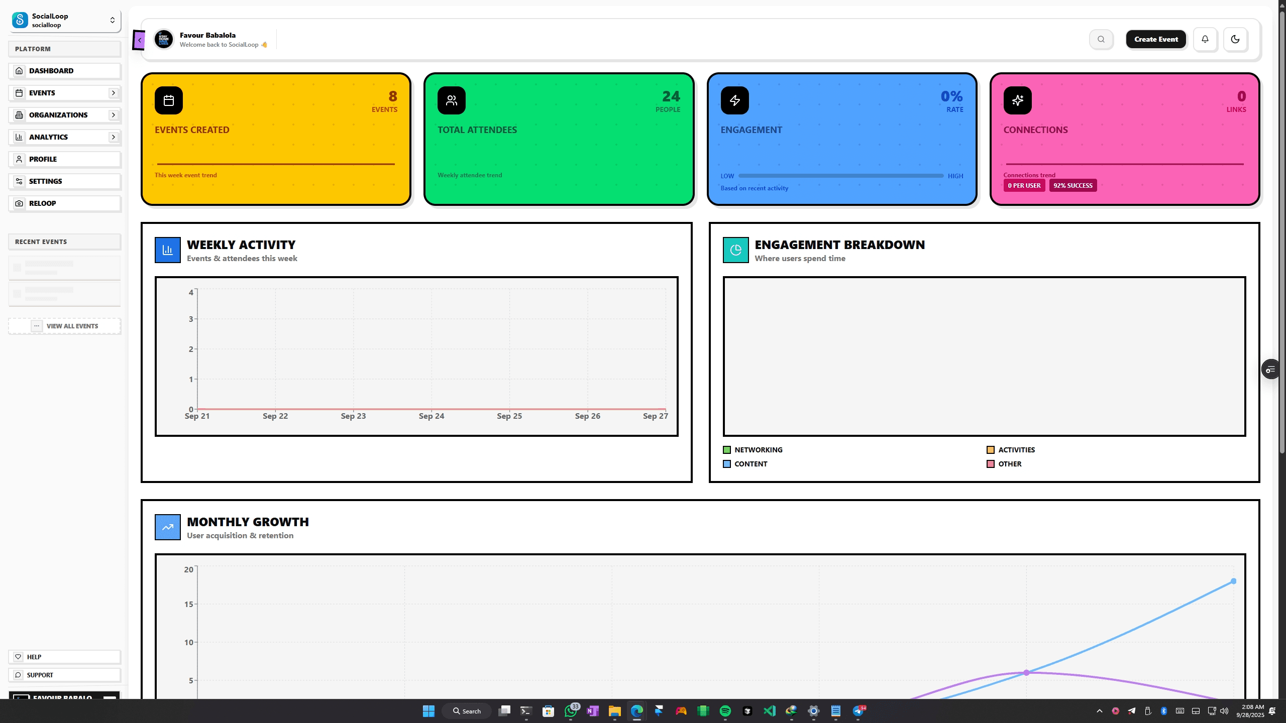 SocialLoop - Gaming-Aesthetic Event Networking Platform